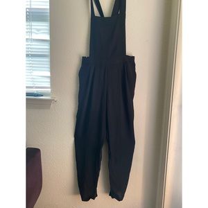 Black jumpsuit with zipper in the back